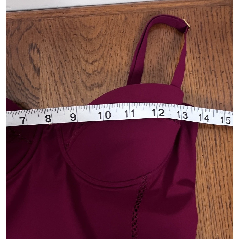 Tory Burch Women's Maroon Wine Underwire Swimsuit/ Adjustable Straps Small EXC - Picture 14 of 16